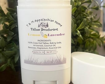 Tallow Deodorant + Grass Fed + Organic + Aluminum Free