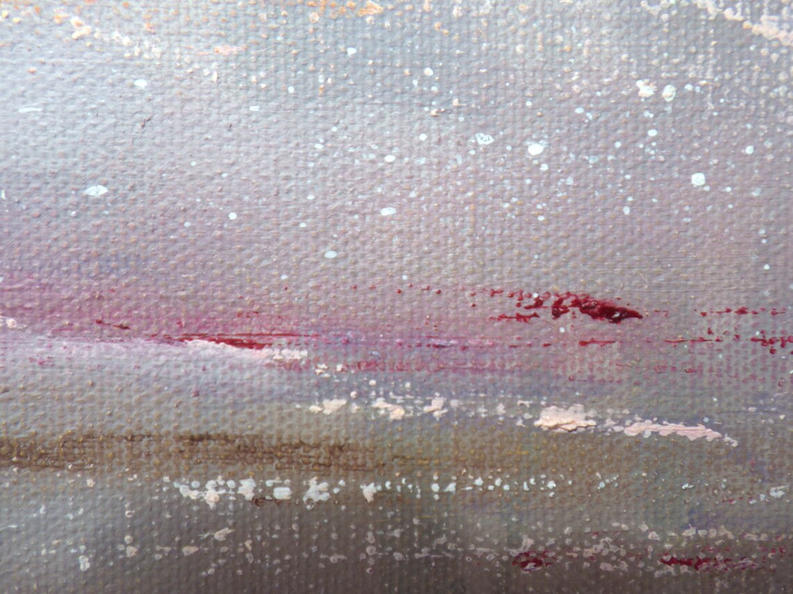 Serene Abstract Landscape Painting Grey Pink and Brown Etsy