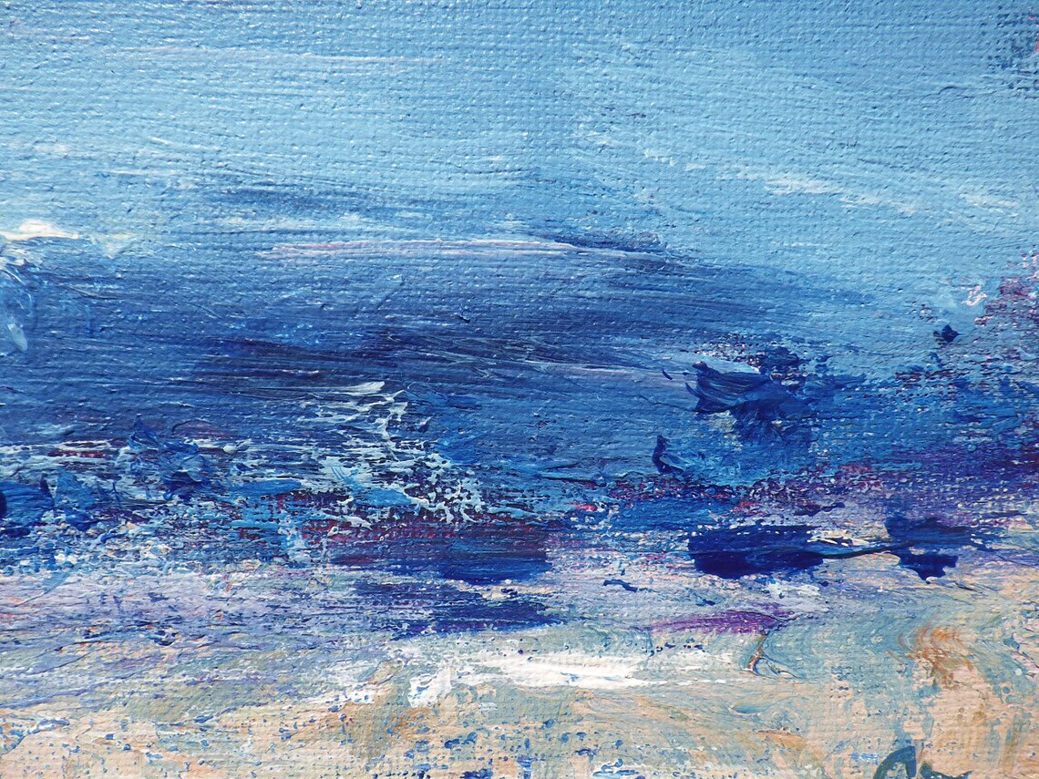 Abstract Beach Painting Beach Decor Beach Painting Etsy