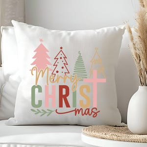 Merry Christmas Faux Suede Pillow | Cozy Holiday Decor, Christmas Gift, Seasonal Home Accent, Festive Cushion, Winter Decor