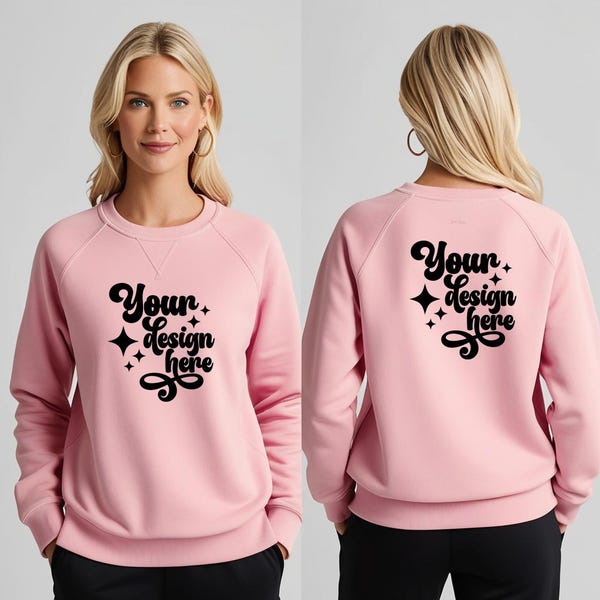 Women's Pink T-Shirt Mockup Front/Back Pink Unisex T-shirt Mock Up T-Shirt Mockup T-shirt Mock up Tshirt Mockup Female Model JPEG Digital