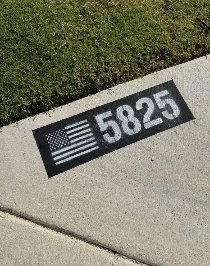 American Flag & Address Number Stencil - Etsy