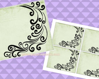 Descarga instantánea - Tarjetas planas de plumas