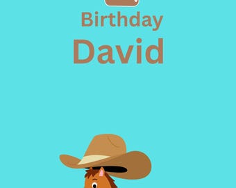 Carte d'anniversaire de cow-boy