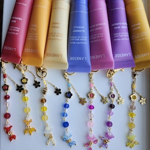 Lip balm charms/ lip balm keychains, Laneige lip glowy balm, perfect gift
