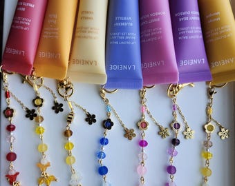 Lip balm charms/ lip balm keychains, Laneige lip glowy balm, perfect gift