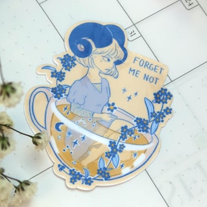 Forget Me Not – Vinyl Sticker | Original Character | Vergissmeinnicht Deko Aufkleber | Aesthetic Sticker