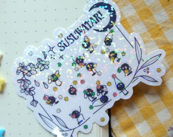 Holo Sticker | Rußmännchen Sticker | Soot Sprites | Ghibli inspired sticker spirited away | Cute Journal Deko