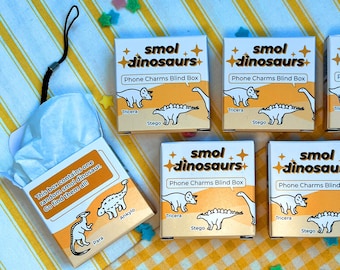 Smol Dinosaur Blind Box Phone Charm | Cute Dino Keychain Mystery Box | Kawaii Dino Strap | Surprise Box Gift | Collectible Mini Charm
