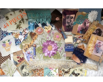 Sale… Was 24.99… NOW….18.99  Vintage mixed fabric Gypsy Floral Inspirational kit (B71)