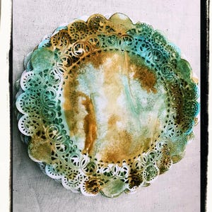 Doily paper hand Dyed vintage-inspired junk journal supply