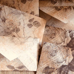 Enveloppes florales vieillies à la main / faites à la main Ensemble de 7 (lot 8)