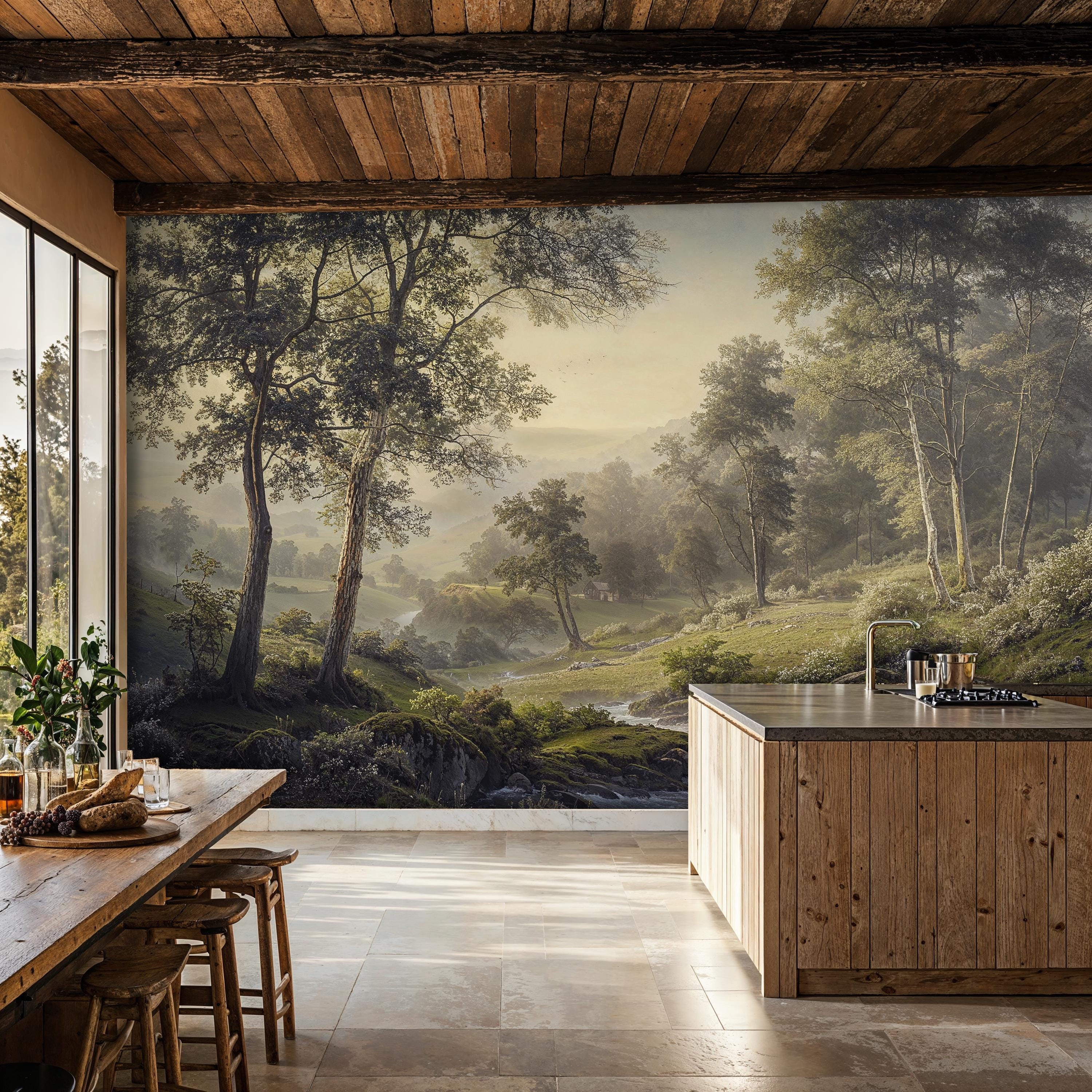 Forest River Landscape Wallpaper Mural, Peel and Stick Wallpaper - Etsy  Israel, image size:3000x3000