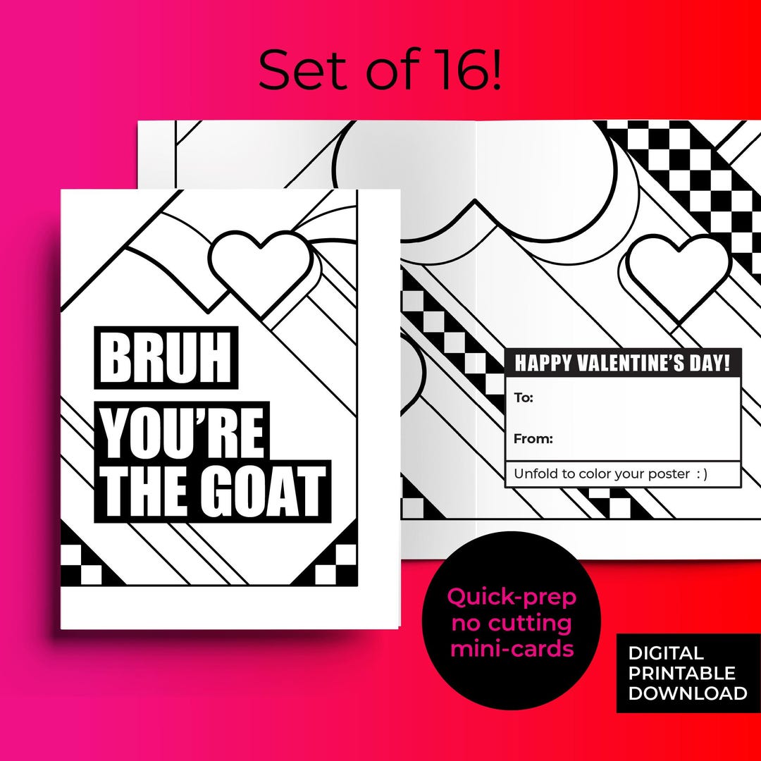 Classroom Kids Valentine's Day Cards Set Slang Funny Valentines Card ...