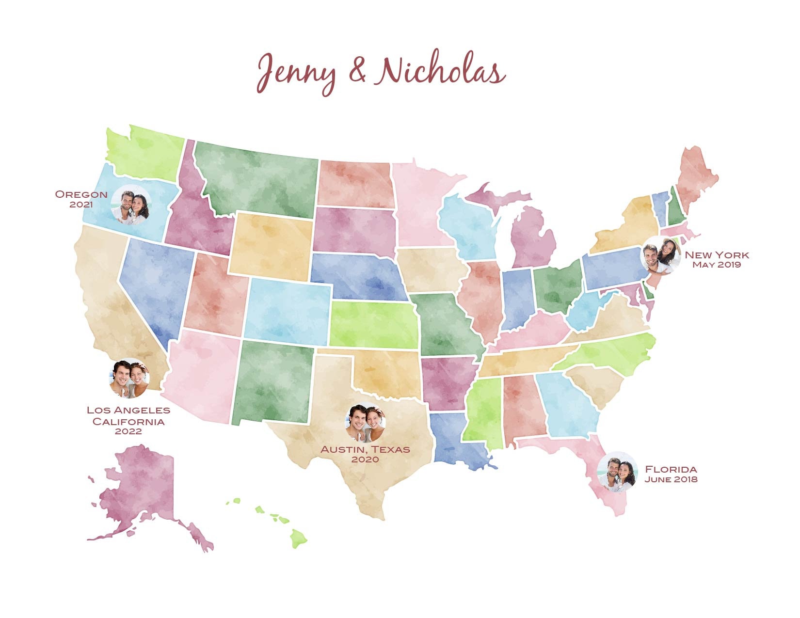 Personalized Custom US Map With - Il Fullxfull.5090596017 3379