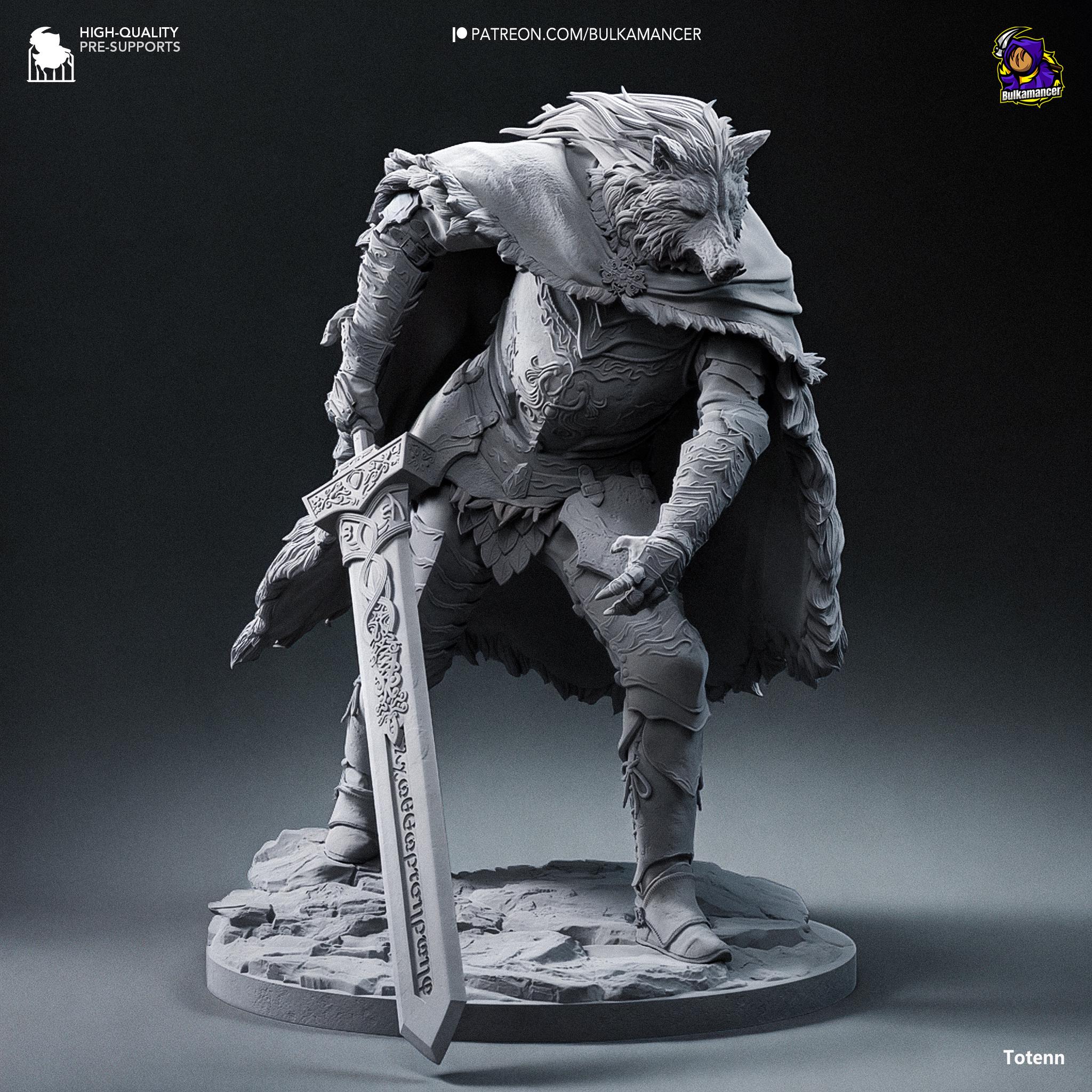 Wolf Warrior Figurine | Elden Ring | Resin | Painted or Unpainted