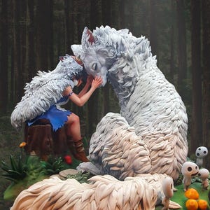 Impréssion 3D Résine Figurine d'exposition Loup géant