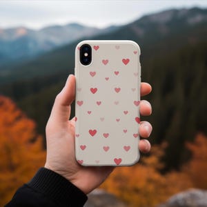 Heart Pattern Tough Phone Cases - Cute Love Mobile Cover for Valentine&#39;s Day, Gifts for Her, Trendy Phone Accessories, Heart Prints