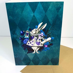 Carte de voeux Alice au pays des merveilles (lapin blanc)