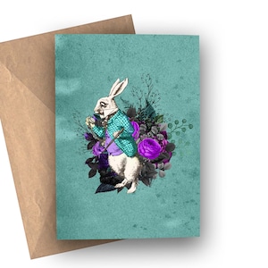 Alice in Wonderland Greetings Card (White Rabbit - I&#39;m late)
