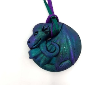 Dragon Decoration in Mermaid purple and teal(Large Round)