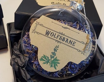 Wolfsbane - Apothecary - Luxury Glass Potion Bauble (Christmas deoctaion or gift for a Witch Wizard)  NOT REAL WOLFSBANE