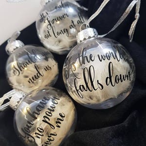 Labyrinth - Luxury Bauble with Feathers - Choice of Design (Christmas Decoration)