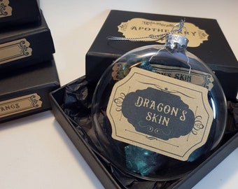 Dragon's Skin - Apothecary - Luxury Glass Potion Bauble (Christmas deoctaion or gift for a Witch Wizard)