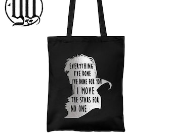 Jareth Goblin King Tote Bag - Silver on Black - Labyrinth
