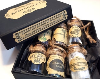 Glass Potion Bottle Tree Hangers (Christmas decoration or gift for a Witch Wizard)