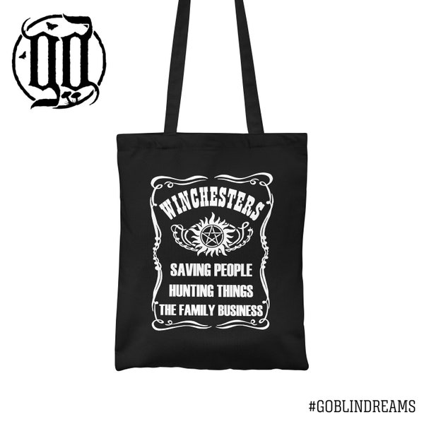 Rettung von Menschen, die Dinge jagen Tote Bag - Weiß auf Schwarz Supernatural