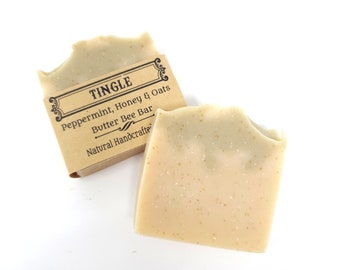 Tingle, ButterBee Handmade Soap with Green Clay, Oats and Peppermint