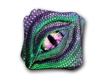 Dragon eye Wooden Coaster (Purple and green)