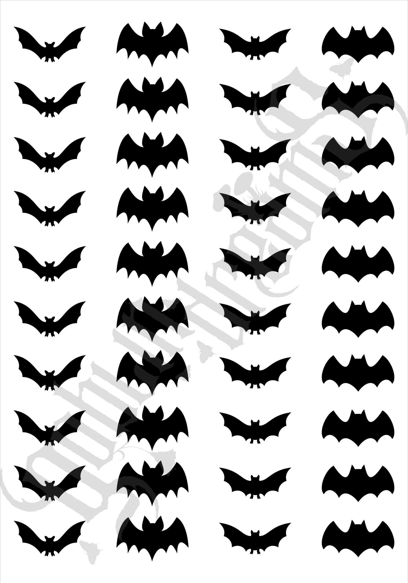 Bat Decals (Set of 40) 2.5cm wide