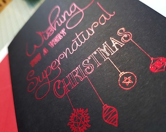 A very Supernatural  Christmas Card (recycled)