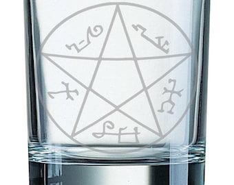 Devils Trap - Etched glass Tumbler (300ml)