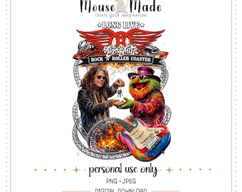 Aerosmith Rock n Rollercoaster featuring Dr. Teeth and the Electric Mayhem, Muppets. Hollywood Studios. Disney Digital Download PNG