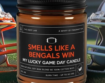Smells Like a Bengals Win, Cincinnati Bengals Lucky Game Day Candle, Football Candle, NFL Fans Gift, Game Day Decor, Sport Themed Candle Him