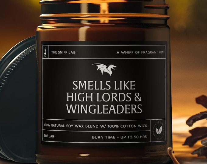 Smells Like High Lords and Wingleaders Candle, Fourth Wing ACOTAR Gift, Xaden/Rhysand, Book Lover, Librarian Bookish Gifts, Book Candle Gift