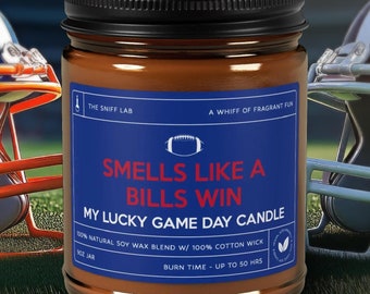Smells Like a Bills Win, Buffalo Bills Lucky Game Day Candle, Football Candle, NFL Fans Gift, Game Day Decor, Sport Themed Candle Gift Him