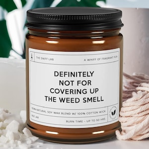 Weed smell Candle Friendship Gift For Best Friend Birthday Gifts For Him Marijuana Gifts 420 Gifts Stoner Gifts gag Gift, joint smoker gift