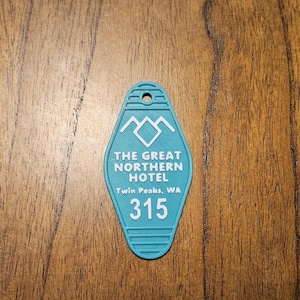 Twin Peaks The Great Northern Hotel Keychain / Grand Hotel Room 315 / Keyring Keychain / Lynch