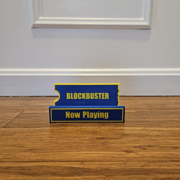 Blockbuster Media Display Stand | VHS Tape Holder | 90s Nostalgia Gift | Retro Movie Decor | Film Buff Display Shelf
