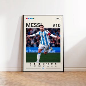 Lionel Messi Poster, Messi Fan Geschenk, Argentinien Fußball Druck, Fußball Geschenke, Sport Poster, Fußballspieler Poster, Fußball Wandkunst