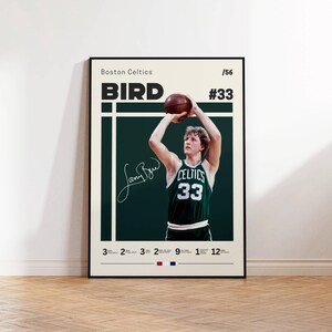 Póster de Larry Bird, póster de los Boston Celtics, póster de la NBA, regalo para un fan de Larry Bird, póster deportivo, póster de baloncesto, fanáticos de la NBA, regalo de baloncesto
