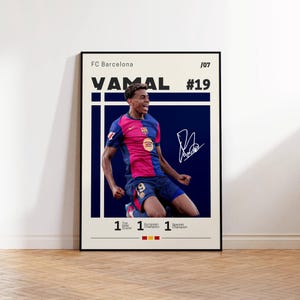 Poster di Lamine Yamal, stampa del FC Barcelona, regalo per tifosi, regali di calcio, poster di calciatori, arte murale di calcio, stampa sportiva per camera da letto