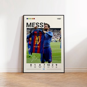 Póster de Lionel Messi, regalo para fans de Messi, lámina de fútbol del Barcelona, regalos de fútbol, póster deportivo, póster de jugador de fútbol, arte mural de fútbol