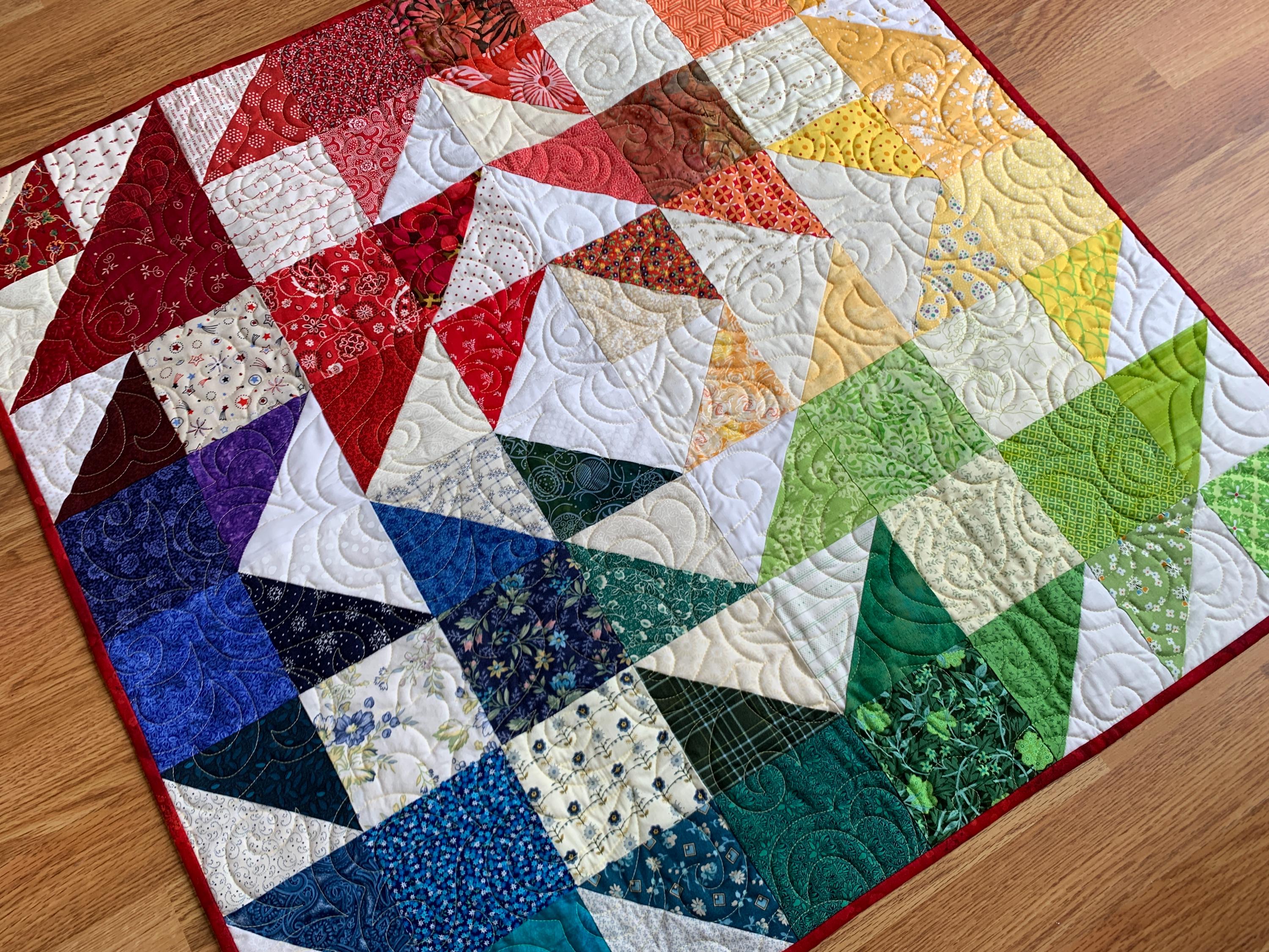 Colorful Handmade Quilt - Color Wheel Scrappy - Etsy