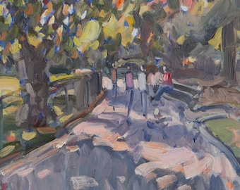 New York City Original Plein Air Oil Painting - Central Park