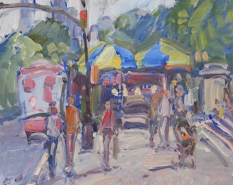 New York City Original Plein Air Oil Painting - Museum of Natural History